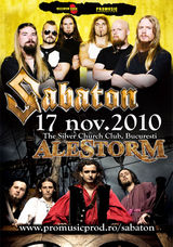 Oficial: Concert Sabaton si Alestorm in noiembrie la Bucuresti