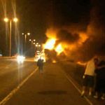 Autocarul Fear Factory a luat foc (video)